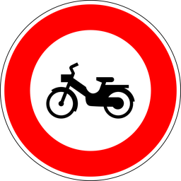 Panneau permanent Interdiction d'accès aux cyclomoteurs - B9G