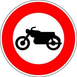 Panneau permanent Interdiction aux motocyclettes et motocyclettes légères - B9H
