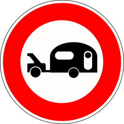 Panneau permanent Interdiction d'accès aux caravanes - B9I