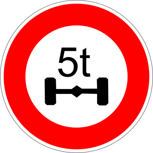 Panneau permanent Limitation de tonnage - B13A