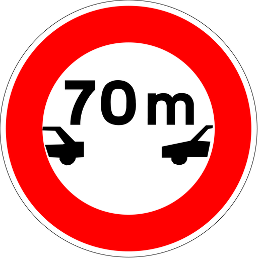 Panneau permanent Intervalle minimal - B17