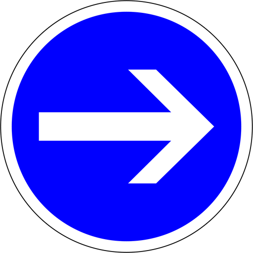 Panneau permanent Obligation de direction - B21