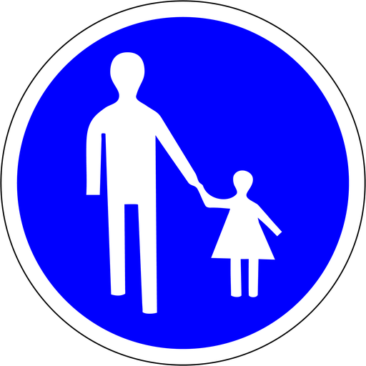 Panneau permanent Chemin pour piétons obligatoire - B22-B