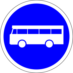 Panneau permanent Voie réservée aux véhicules de transports en commun - B27A