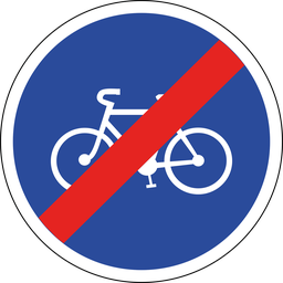 Panneau permanent Fin d'obligation de piste ou bande cyclable - B40