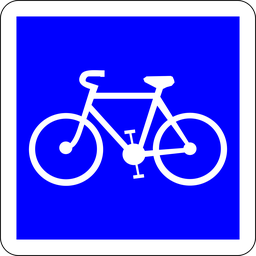 Panneau permanent Piste ou bande cyclable conseillée et réservée aux cycles - C113