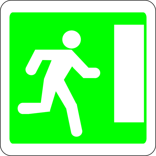 Panneau permanent Issue de secours vers la droite - CE30A