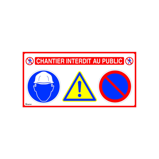 [01-SDC-1] Panneau chantier interdit au public avec logos