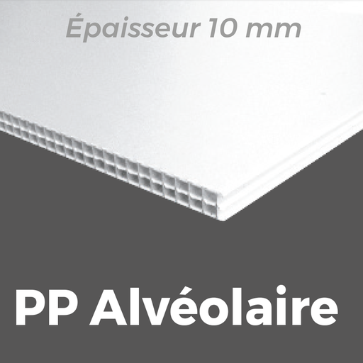 Polypro alvéolaire 10 mm  avec impression quadri directe & rails au dos