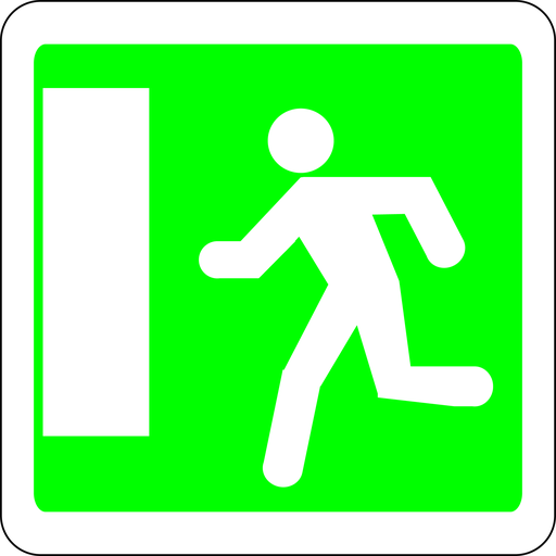 Panneau permanent Issue de secours vers la gauche - CE30B