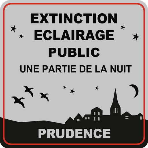 [06-PEEP-1] Panneau "Extinction éclairage public" 500 x 500 mm Classe 1