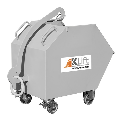[17-KL-BAR-600#FDS] Benne à déchets à roues 600 L FDS