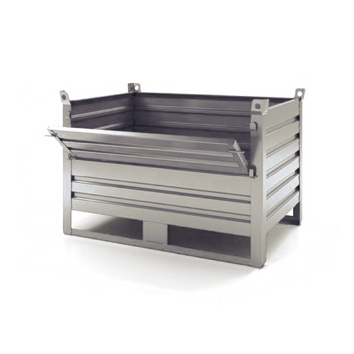 Panier de stockage en tôle pleine avec porte battante 1000 kg