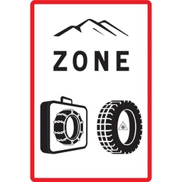 Panneau B58 entrée zone d´obligation d´équipements en période hivernale