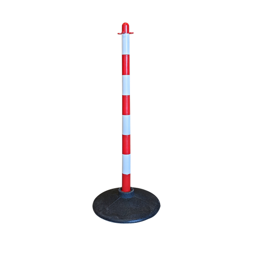 [01-PAP-03] Poteau PEHD pour chaîne plastique avec socle inclus