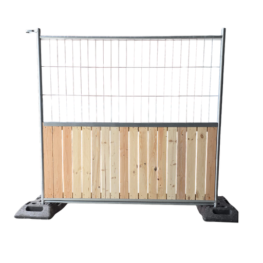 [02-CBB-3] Clôture de chantier semi-grillagée & bois Dim 2 x 2 m