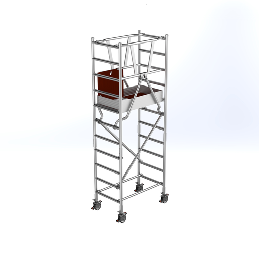 [16-PMA-04] Echafaudage aluminium roulant plateforme 120 x 75 cm - Hauteur de travail 4 m