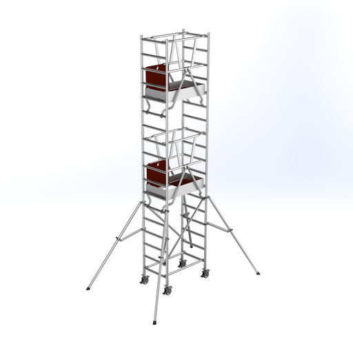 [16-PMA-06] Echafaudage aluminium roulant compact - Hauteur de travail 6 m