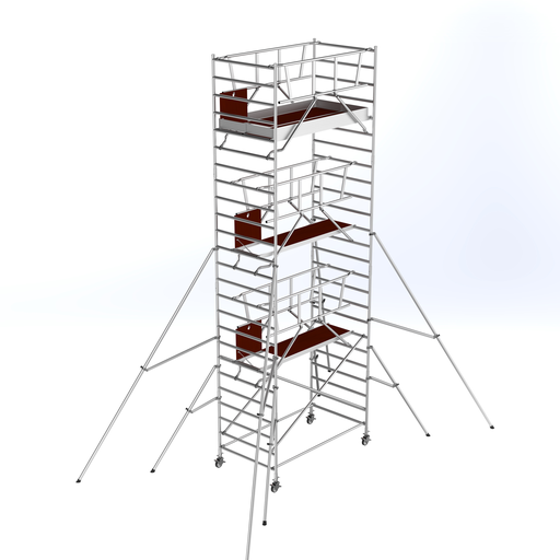[16-PMC-08] Echafaudage aluminium roulant plateforme 250 x 140 cm - Hauteur de travail 8 m