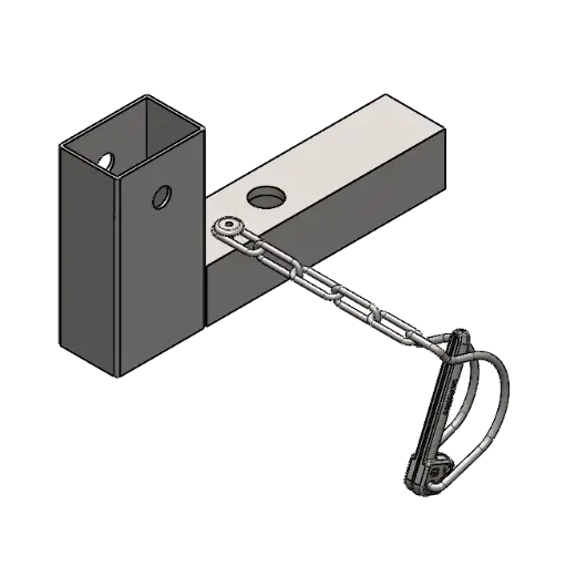 [16-PHF-01] Platine horizontale fixe pour poteau reversible 2 en 1 (1 trou de fixation + Goupille)