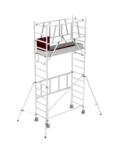 [16-PEP-06] Echafaudage aluminium roulant - pliant - Hauteur de travail 5 m