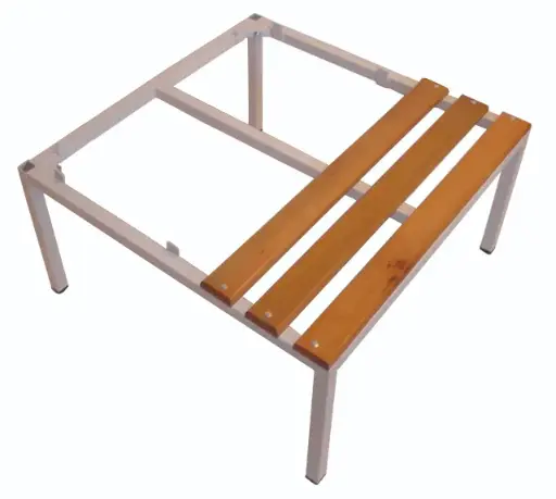 [17-SBS-01] Socle banc vestiaire industrie - salissante 2 cases
