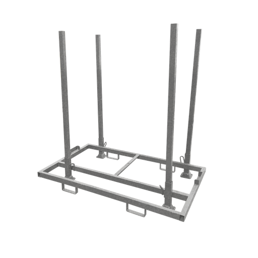 [02-RTS-HBTP50-#DECLASSE] Rack de transport et stockage horizontal 50 pour barrières TP Kube  Déclassé avec œillets de levage utilisable sans charge